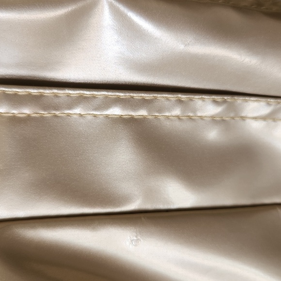 Vintage Y2K Fireman Clasp Vinyl Jacket Gold Trench Coat Hot in Hollywood‎ Size S - Picture 7 of 9